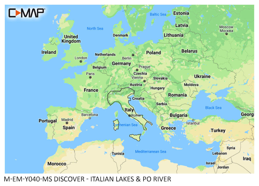 C-MAP ITALIAN LAKES & PO RIVER - Medium