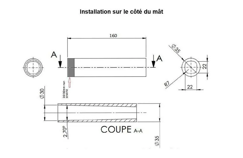 Tube carbowind  trapézoïdal - NKE
