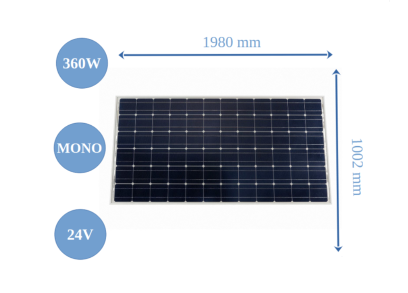 Panneau solaire Monocristallin 215W et 360W 24V VICTRON