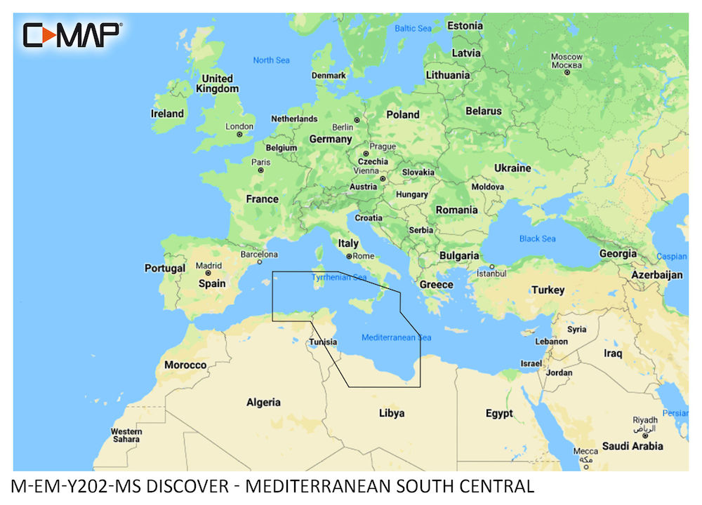 C-MAP DISCOVER MEDITERRANEAN SOUTH CENTRAL - Medium