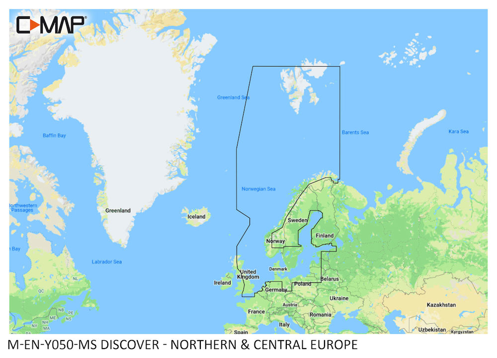 C-MAP DISCOVER NORTHERN & CENTRAL EUROPE - Extra Large