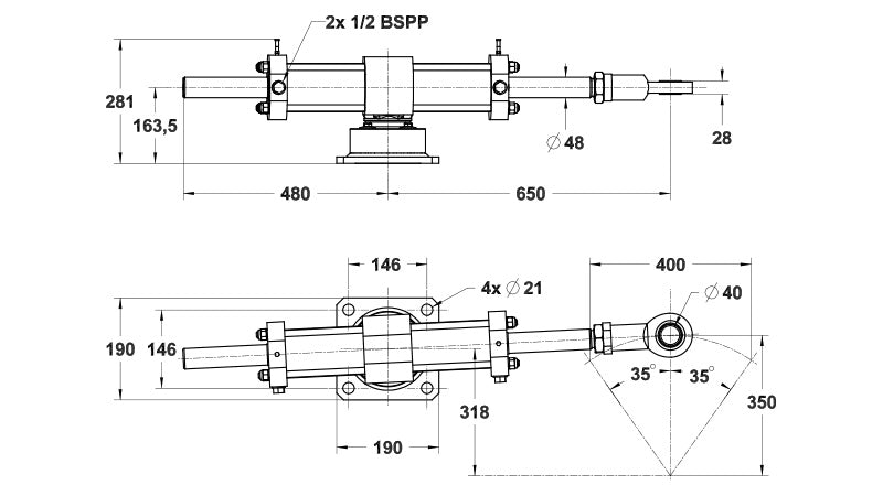 Vérin VHM 120 DT APD + Raccords